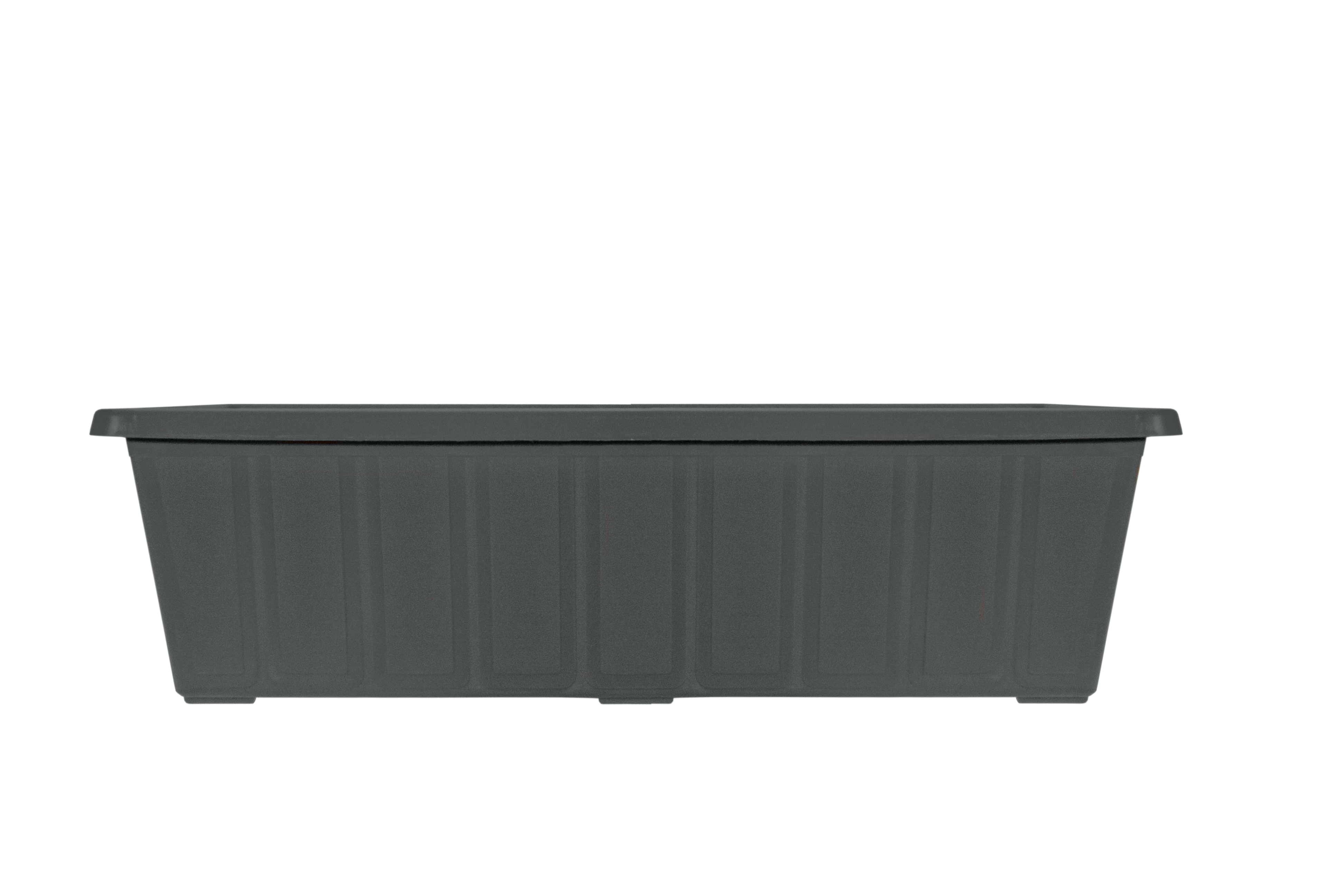 BigDean Set van 3 bloembakken met onderzetters, 60 cm lang, antraciet