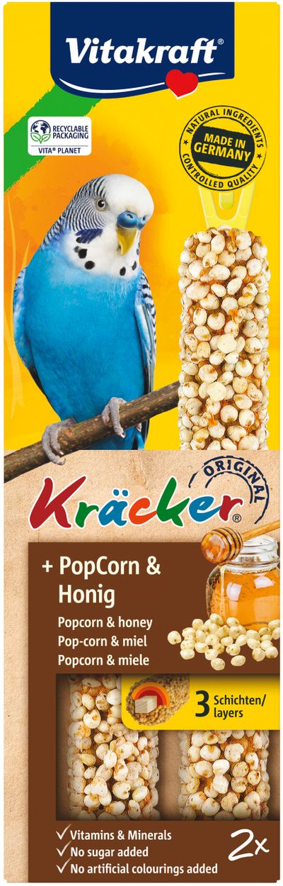 Kräcker® popcorn-miel| 2 pièces| perruches