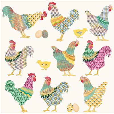 Serviette galli e galline