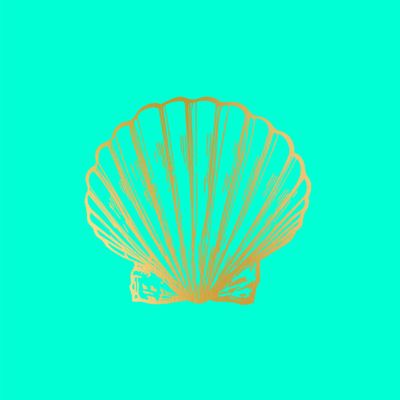 Serviette golden shell aqua