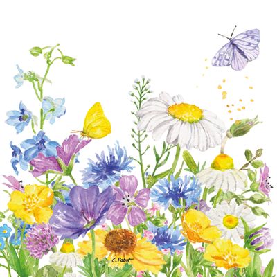 Serviette summer flowers