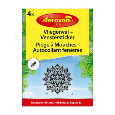 Vliegenval - Venstersticker met motief 4 stuks