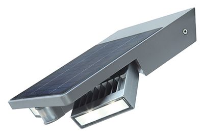 Tilly solar wandlamp met sensor zilver grijs led 4w
