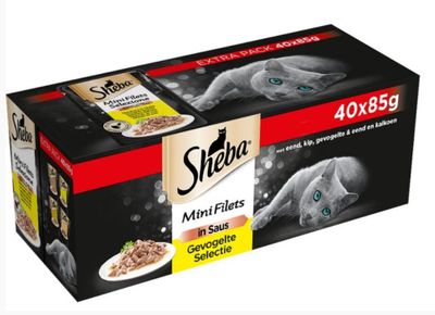 Sheba Kattenvoer Mini Filets Gevogelte 40 x 85g