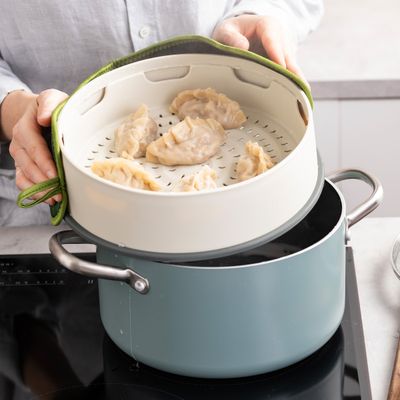 Green pan steamy cream 24cm