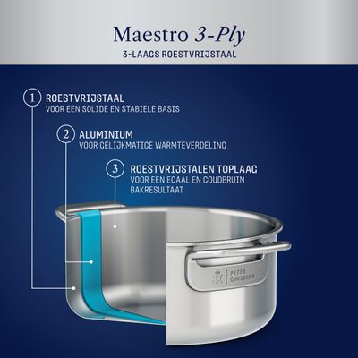 Peter goossens maestro 3-ply kookpot 20cm