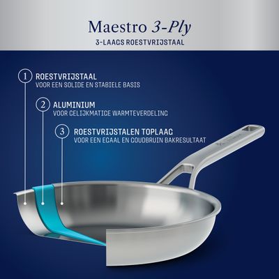 Peter goossens maestro 3-ply braadpan 28 cm​