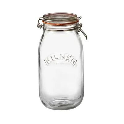 Bocal en verre rond avec fermeture mécanique 2l