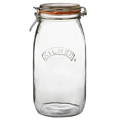 Bocal en verre rond avec fermeture mécanique 3l