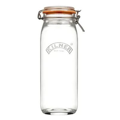 Bocal en verre rond avec fermeture à levier h31 cm 2.1l