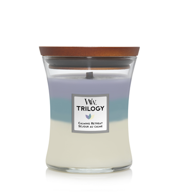 Woodwick Geurkaars Trilogy calming retreat medium