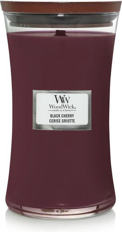 Grande Bougie Woodwick Cerise Noire
