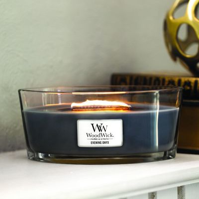 Bougie Woodwick Onyx du soir ellipse