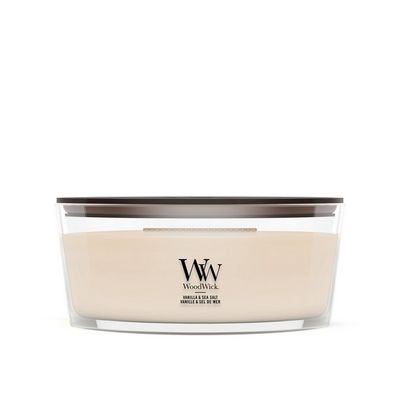 Woodwick geurkaars vanilla & sea salt ellipse