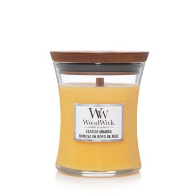 Bougie Woodwick Mimosa en bord de Mer moyenne