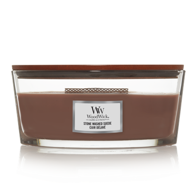 Bougie Woodwick cuir délavé ellipse