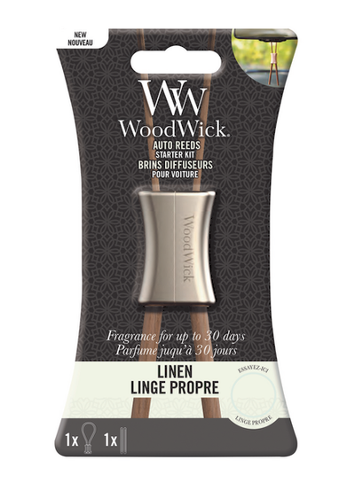 Woodwick auto reed starterkit linen