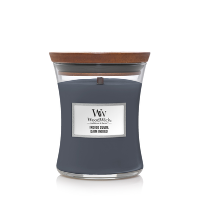Bougie Woodwick Daim Indigo moyenne