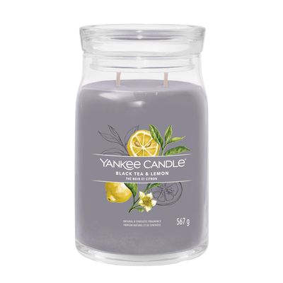 Geurkaars black tea & lemon l jar