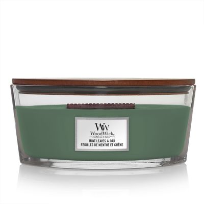 Woodwick Geurkaars Mint Leaves Oak Ellipse