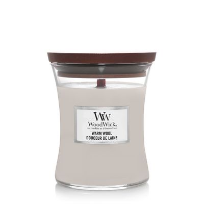 Bougie Woodwick en laine chaude moyenne