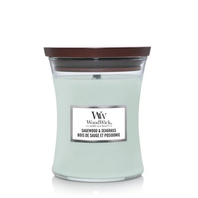 WoodWick Bougie Sagewood & Seagrass Medium