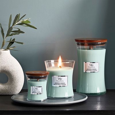 WoodWick Bougie Sagewood & Seagrass Medium