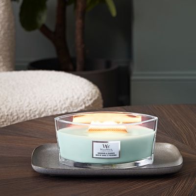 WoodWick Bougie Sagewood & Seagrass Ellipse