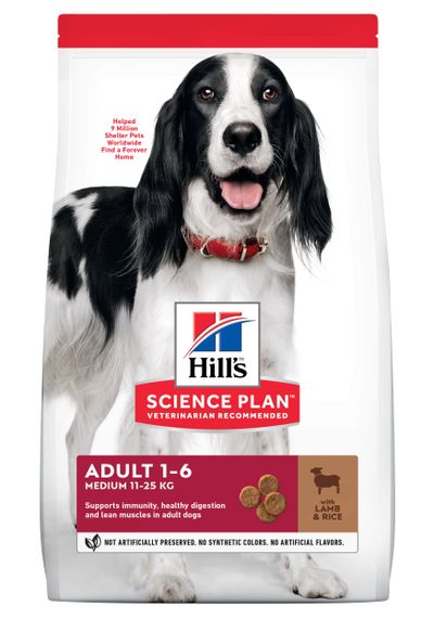 Hill's science plan adult medium hondenvoer lam & rijst 2,5kg