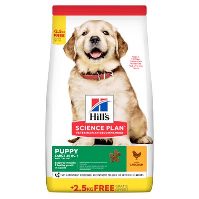 Hill's Science Plan Large Breed Puppyvoer met Kip 12+2,5kg gratis
