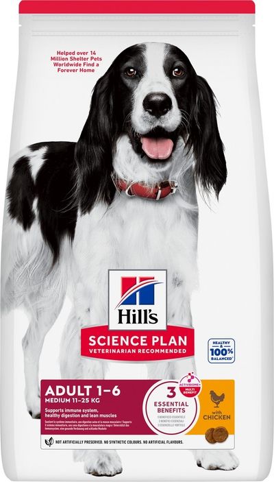 HILL'S SCIENCE PLAN Medium Adult Kip 12+2kg gratis