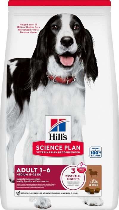 HILL'S SCIENCE PLAN Medium Adult Lam & Rijst 12+2kg gratis