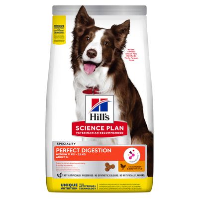 Hill's science plan perfect digestion medium pour chien adulte au poulet et riz complet 2.5 kg