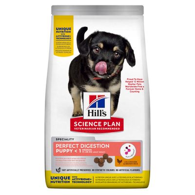 Hill's science plan perfect digestion medium puppyvoer met kip en bruine rijst zak 2,5kg  