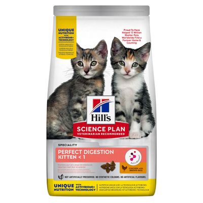 Droogvoer voor kittens Perfect Digestion met kip en rijst 1.5 kg