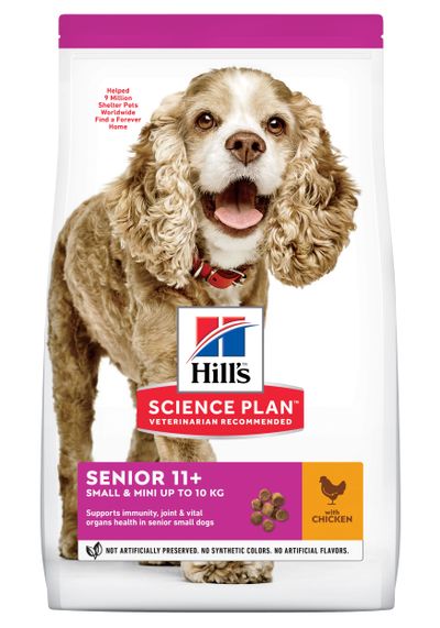 Hill's science plan senior small & mini croquettes pour petit chien âgé au poulet 1.5 kg