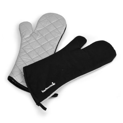 Paar lange handschoenen uit katoen en aluminiumisolatie zwart 40cm