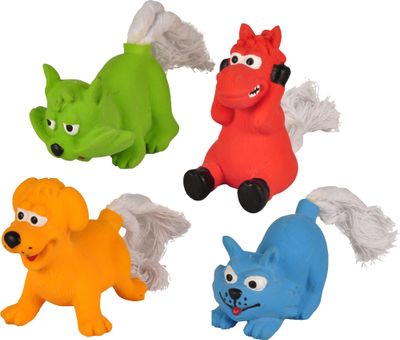 Animal en latex avec corde 8cm display