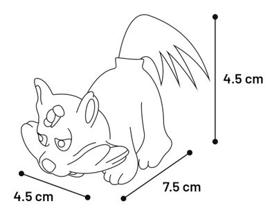 Animal en latex avec corde 8cm display