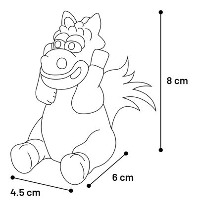 Animal en latex avec corde 8cm display