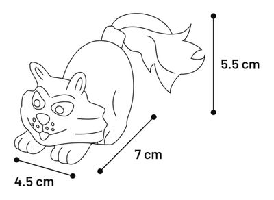 Animal en latex avec corde 8cm display