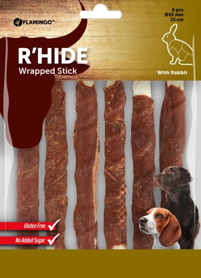 R'hide sticks avec lapin 15mm 15cm 6pcs 180gr