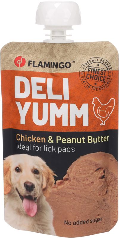 Hondensnack deli yumm kip en pindakaas 