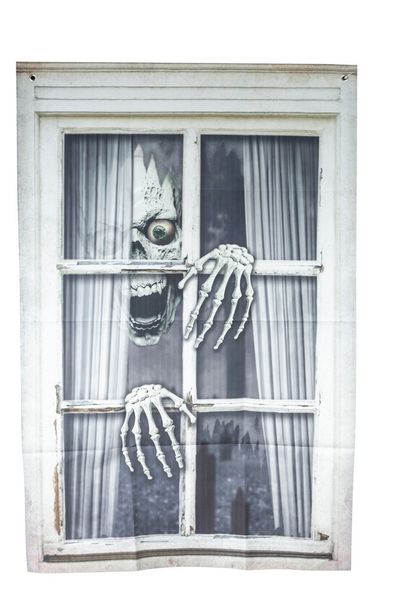 Vensterdecoratie skull&hands