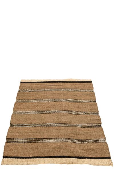 Tapis tresse zostere feuille de palme naturel/noir