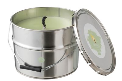 Bougie exterieure pot de peinture vert menthe large