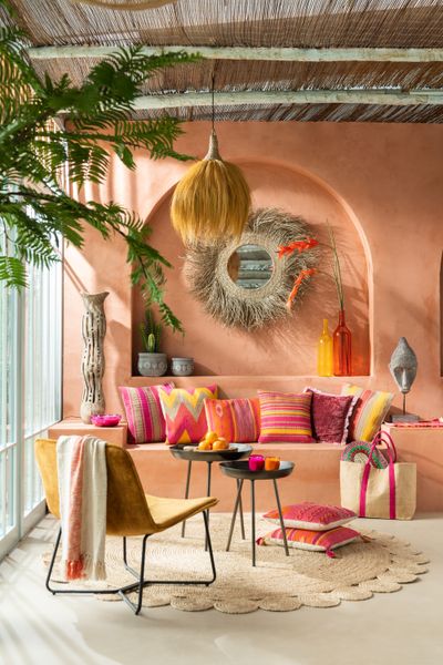 Kussen gevlochten vierkant