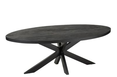 Eettafel gerard rond mango zw (210x110x76cm)