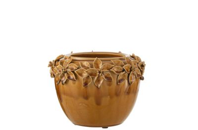 Cachep fleur cer ocre l