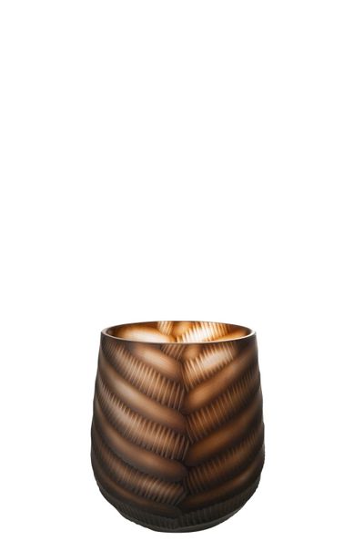 Vaas gekerfd glas bruin small